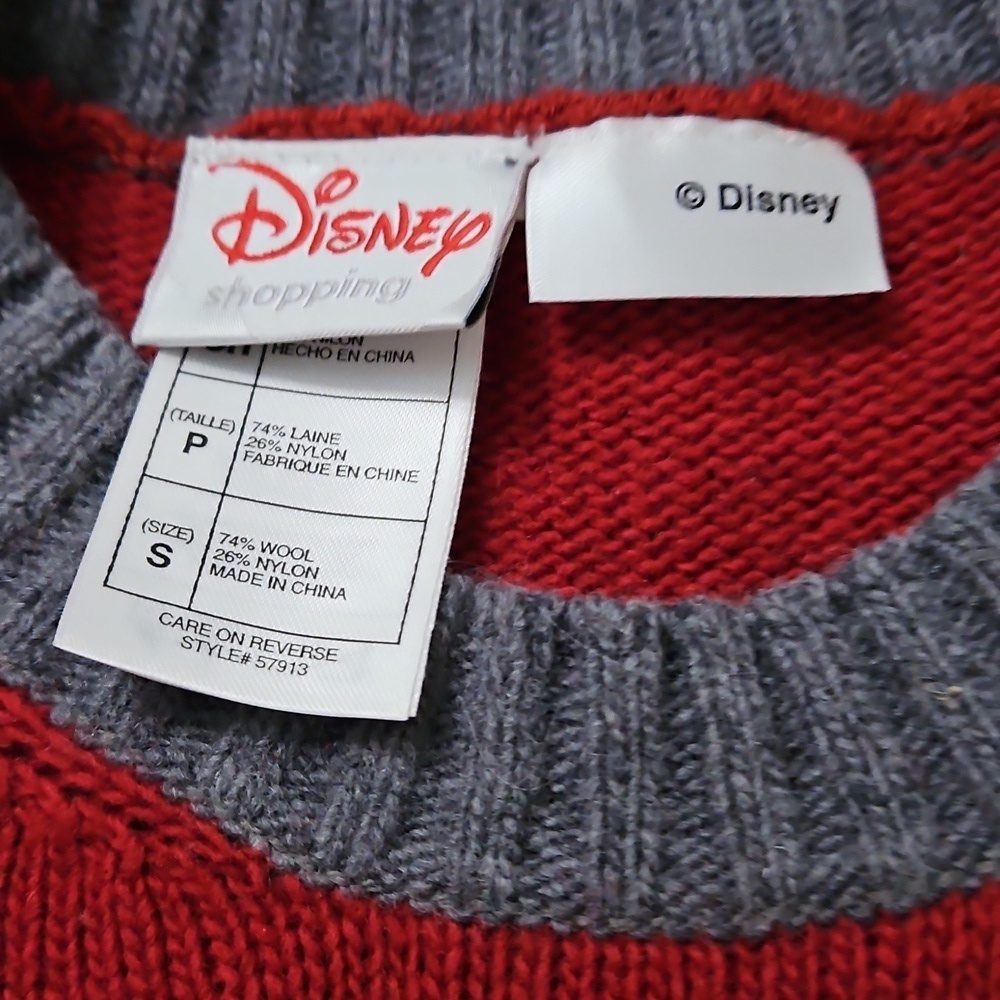 Vintage Disney Mickey Red Wool Blend Sweater Sz Small - Picture 5 of 6